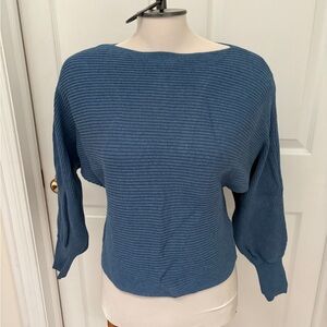 Only Women's Blue Ribbed Sweater ladies medium
